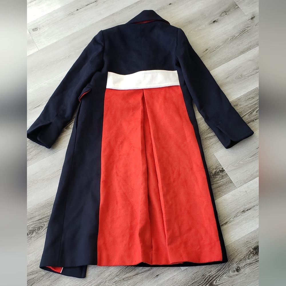 Boden Wool Coat Red White Blue Beautiful 😍 Farleigh Coat USA size 4R